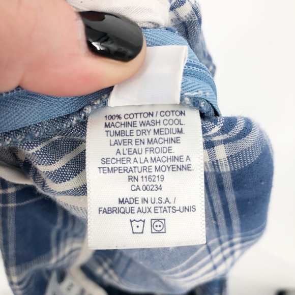 Steven Alan Womens Shorts Size 2 Blue Plaid Cotton Mid Rise Pockets Pull-On - Picture 6 of 6